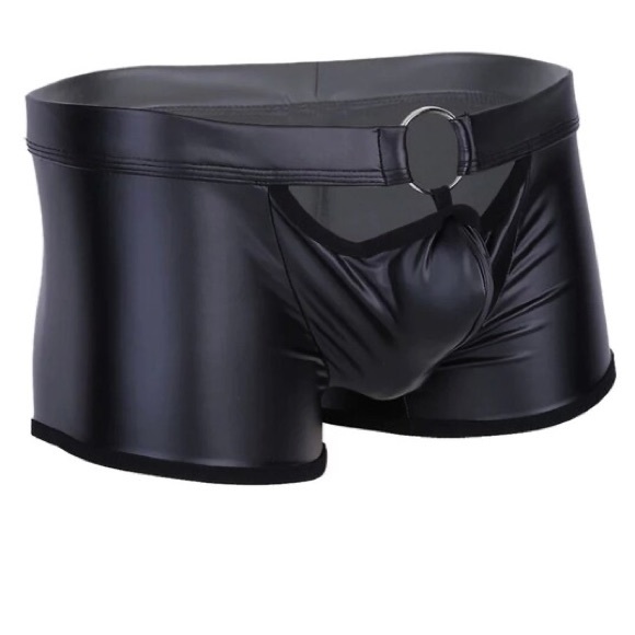 Mens Sexy Soft Leather Short Pants For Sex Latex Sheath Underwear. - Picture 1 of 5